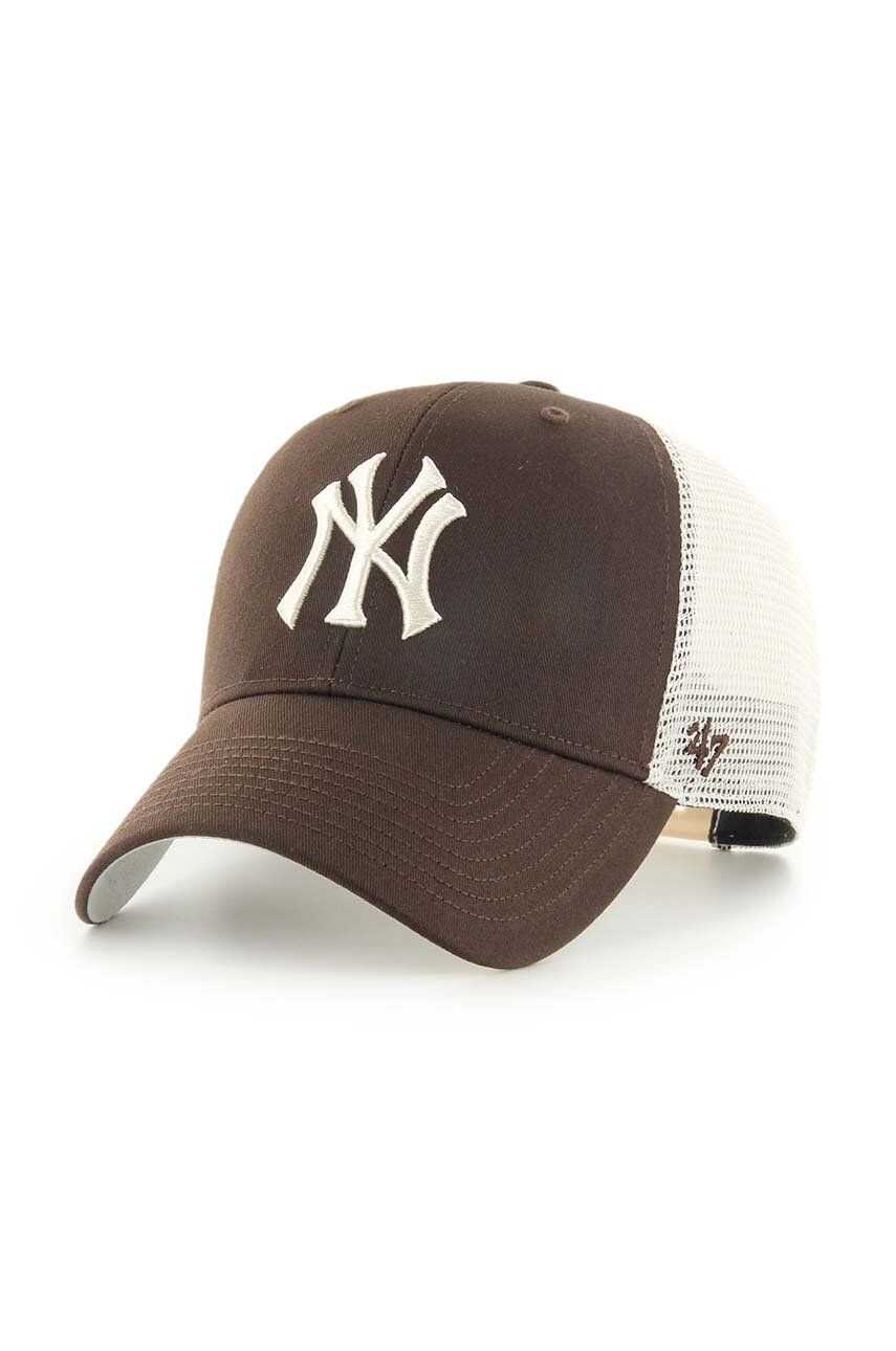47brand șapcă MLB New York Yankees culoarea maro, cu imprimeu B-BRANS17CTP-BWC