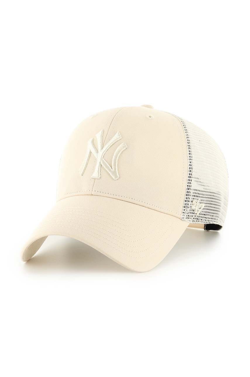 47brand șapcă MLB New York Yankees culoarea bej, cu imprimeu B-BRANS17CTP-NT 47brand șapcă MLB New York Yankees culoarea bej, cu imprimeu B-BRANS17CTP-NT