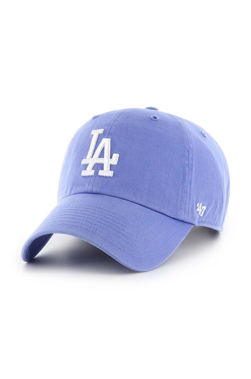 Levně Bavlněná baseballová čepice 47brand MLB Los Angeles Dodgers s aplikací