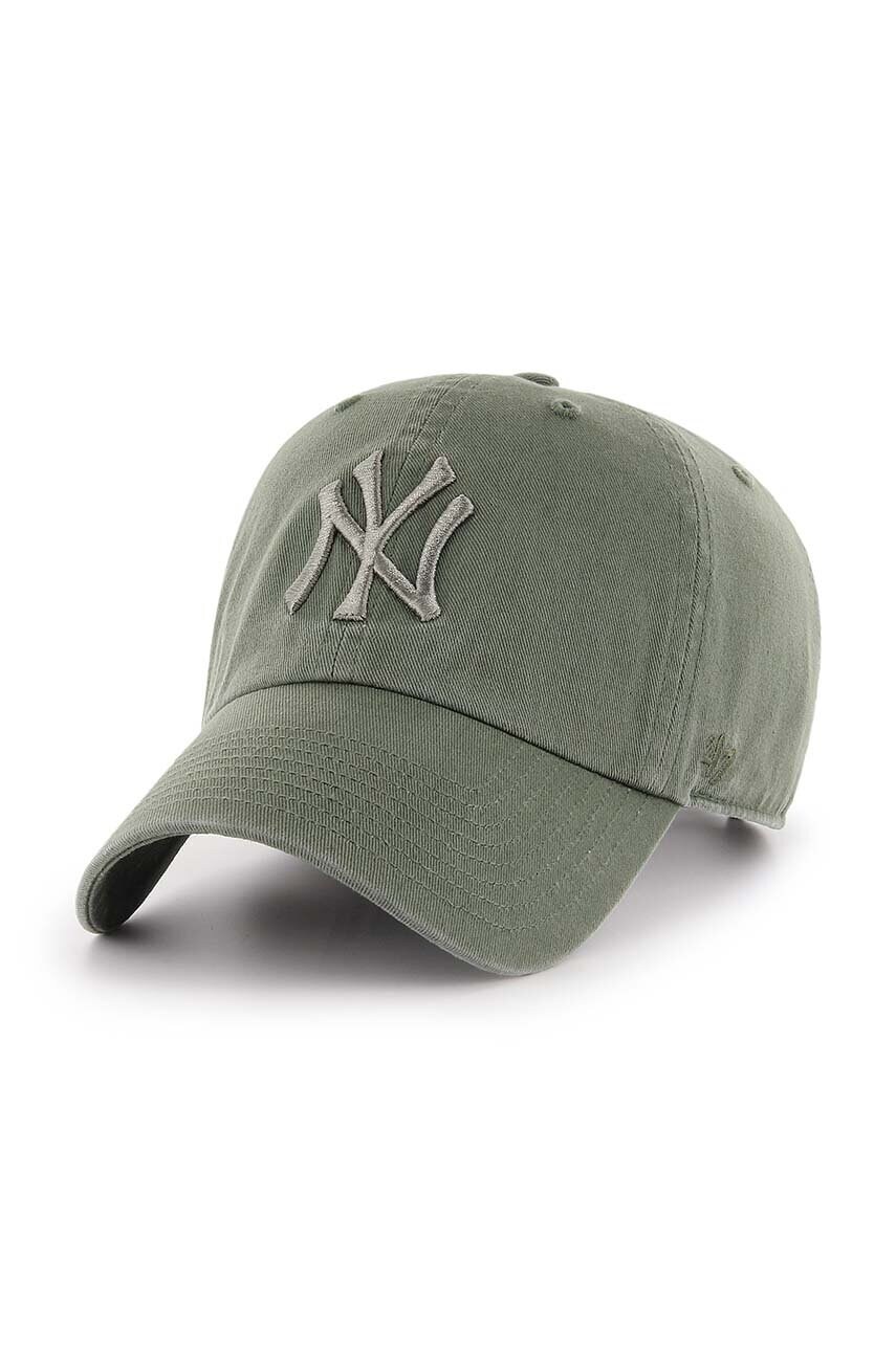 

Хлопковая кепка 47brand MLB New York Yankees цвет зелёный с аппликацией