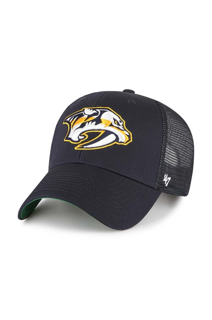 47brand șapcă NHL Nashville Predators culoarea bleumarin, cu imprimeu H-BRANS30CTP-NY