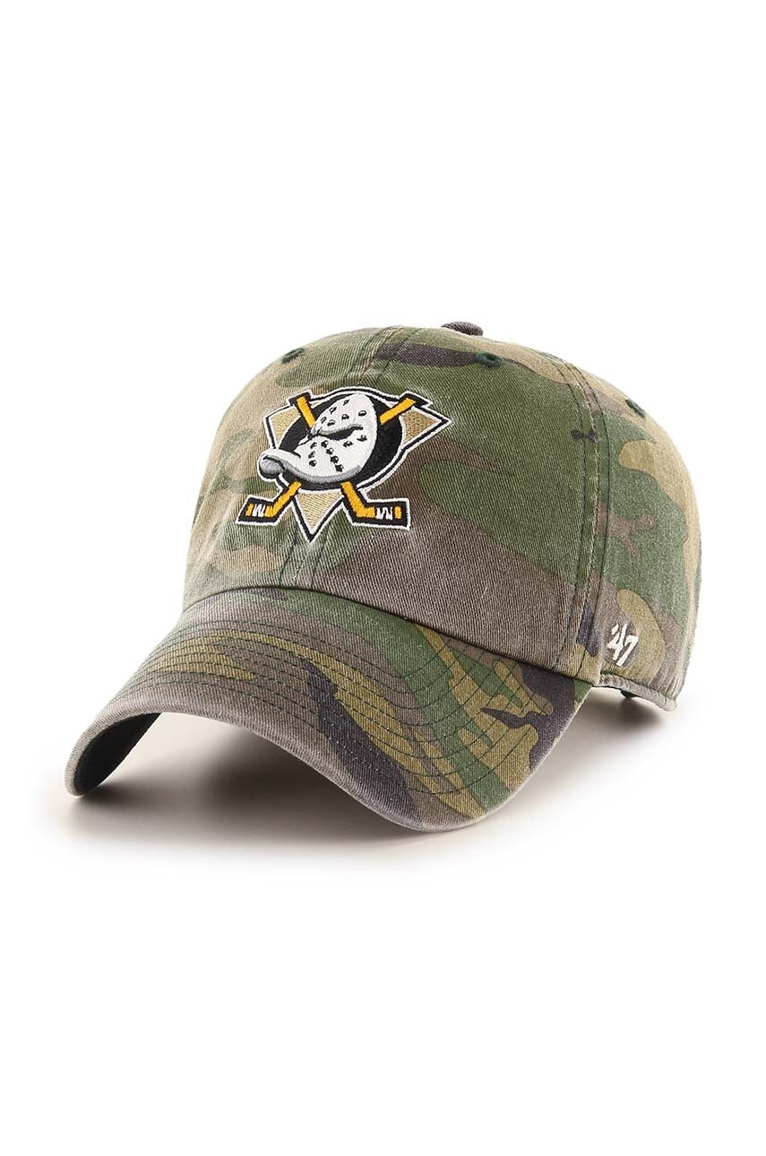 

Хлопковая кепка 47brand NHL Anaheim Ducks цвет зелёный узор