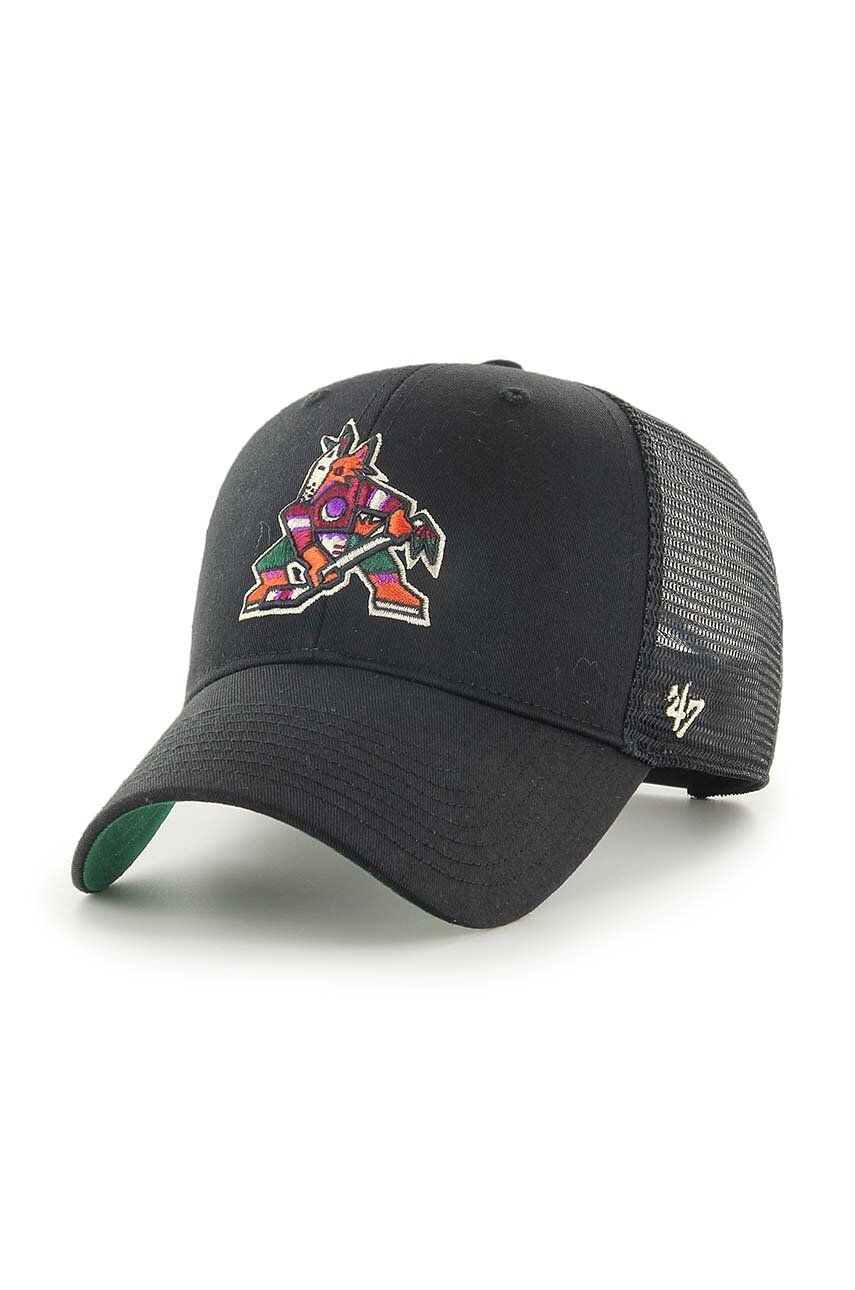 Kšiltovka 47brand NHL Arizona Coyotes černá barva, s aplikací - černá - Materiál č. 1: 100 % Bavlna