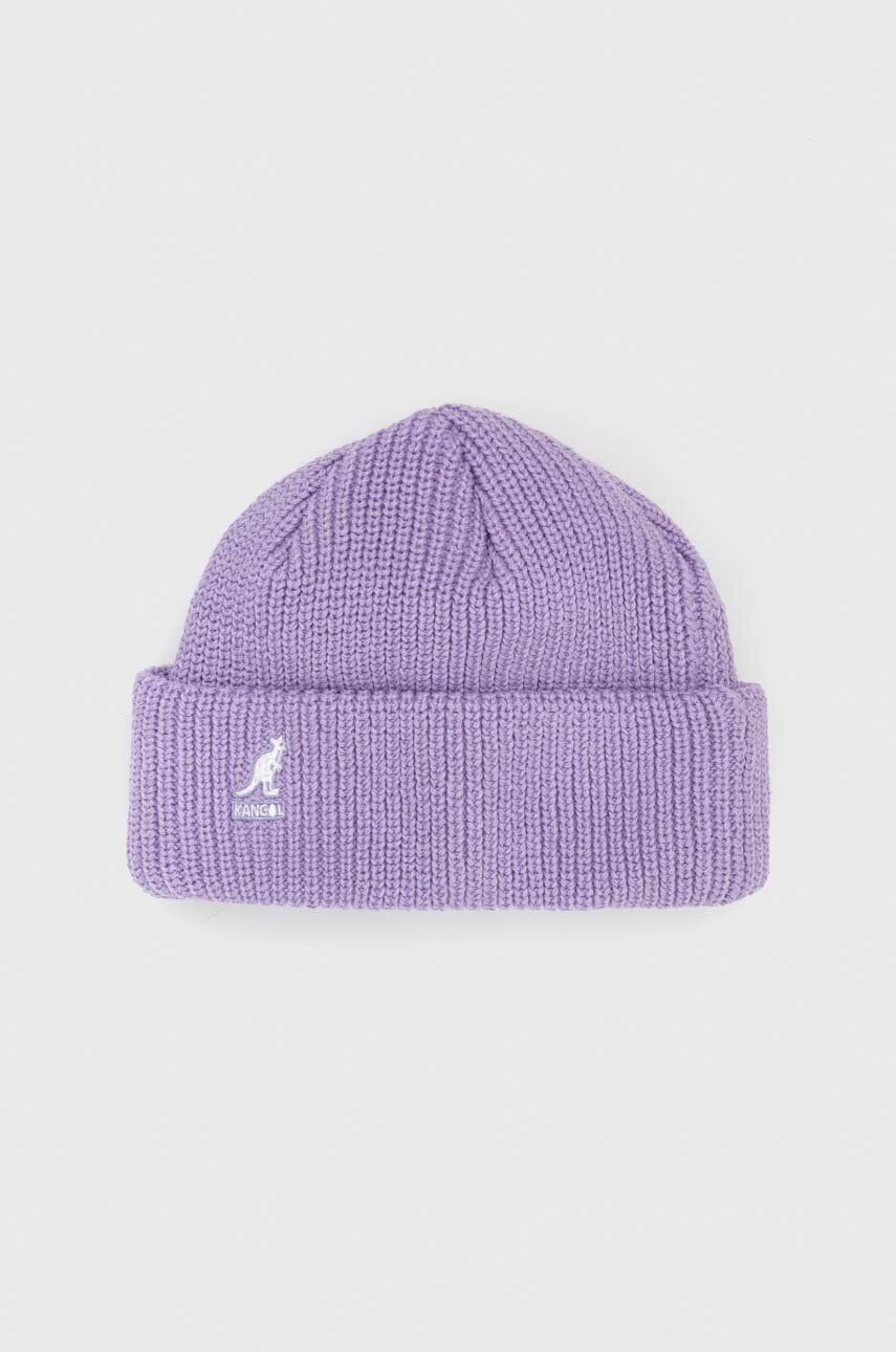 Kangol caciula culoarea violet, din tricot gros