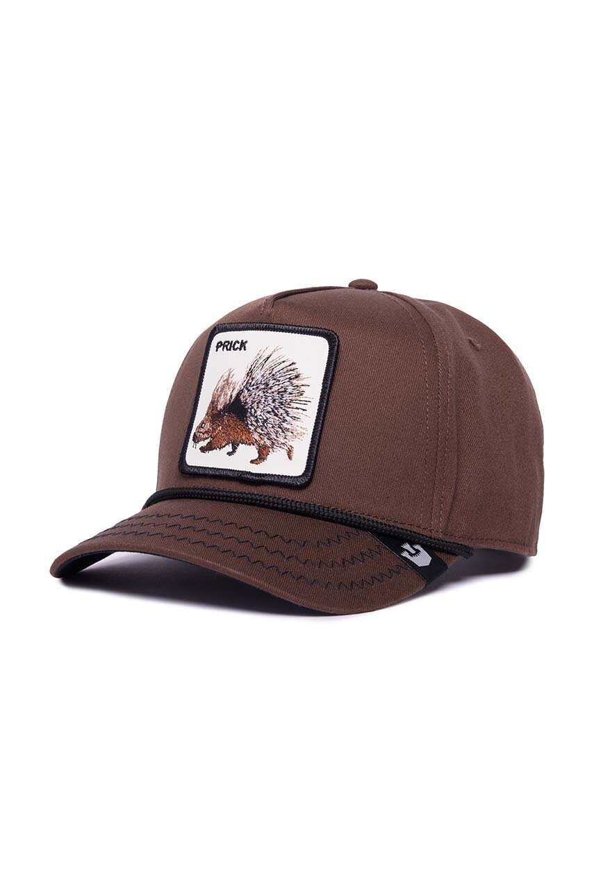 

Памучна шапка с козирка Goorin Bros Porcupine в кафяво с апликация 101-1134, Кафяв