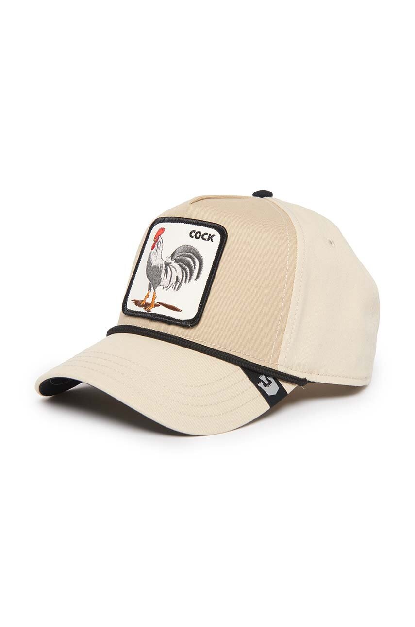 

Памучна шапка с козирка Goorin Bros Rooster в бежово с апликация 101-1258, Бежов
