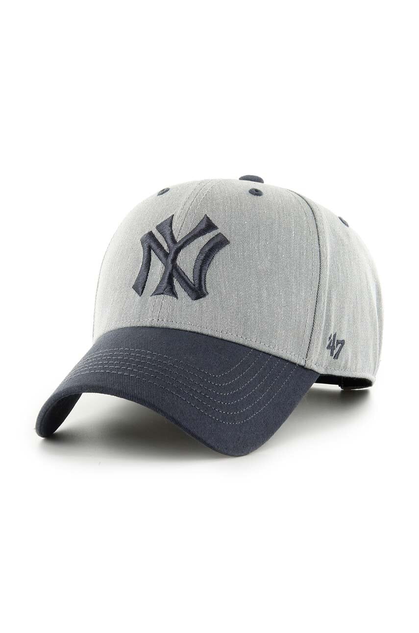 47 brand șapcă de baseball din bumbac MLB New York Yankees culoarea gri, cu imprimeu, BCPTN-MLDTT17KHP-GY10 47 brand șapcă de baseball din bumbac MLB New York Yankees culoarea gri, cu imprimeu, BCPTN-MLDTT17KHP-GY10