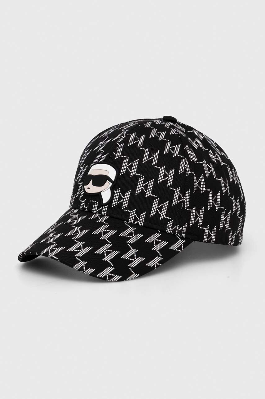 Karl Lagerfeld șapcă de baseball din bumbac culoarea negru, modelator, 245W3404