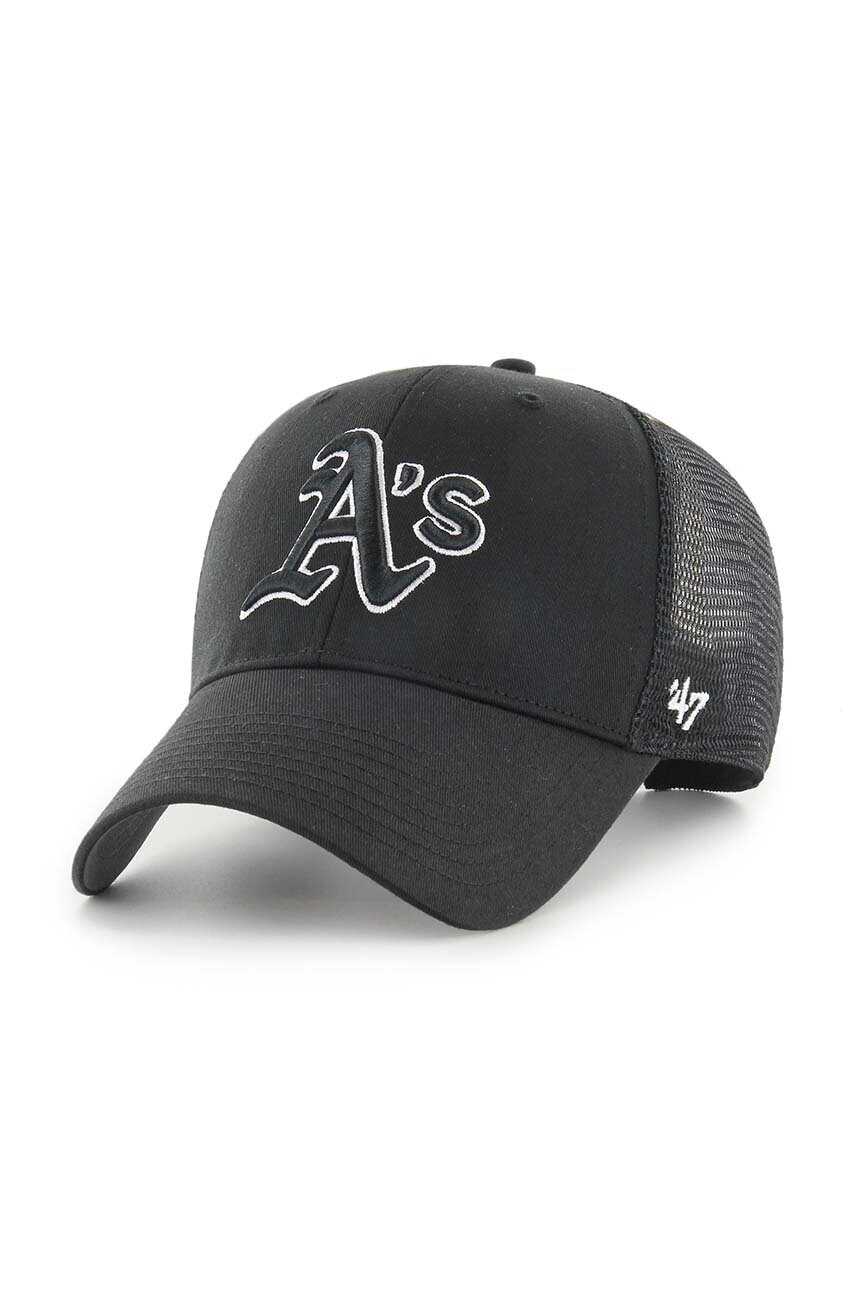 47 brand sapca MLB Oakland Athletics culoarea negru, cu imprimeu, B-BRANS18CTP-BK