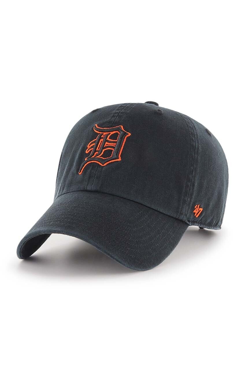 47 brand șapcă de baseball din bumbac MLB Detroit Tigers culoarea negru, cu imprimeu, B-RGW09GWSNL-BKC