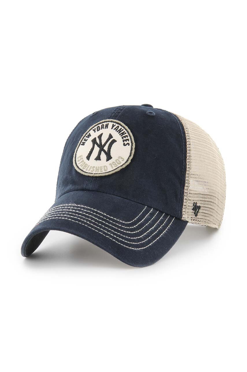 

Шапка с козирка 47 brand MLB New York Yankees в черно с апликация B-PITSC17BXP-VB, Черен