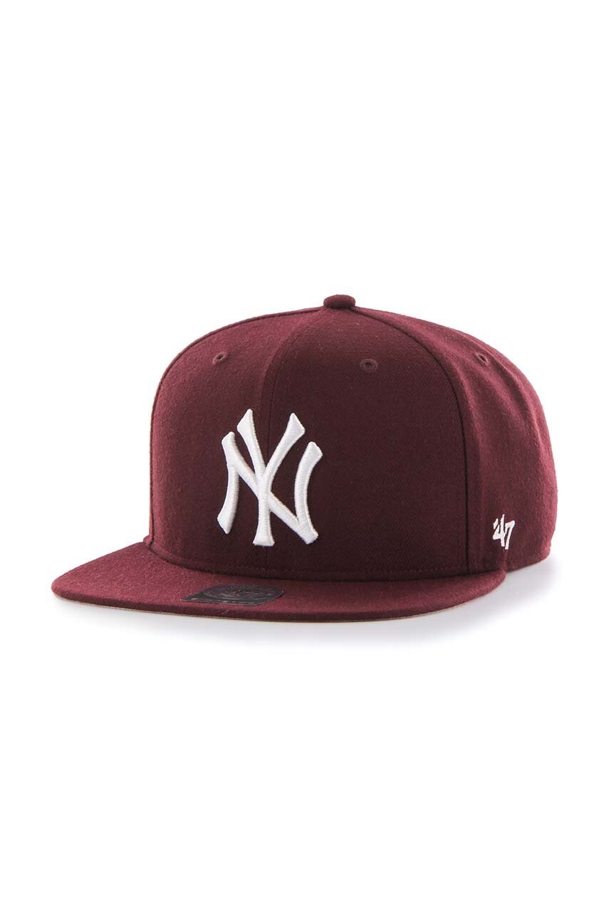 

Шапка с козирка 47 brand MLB New York Yankees в бордо с апликация B-NSHOT17WBP-KM