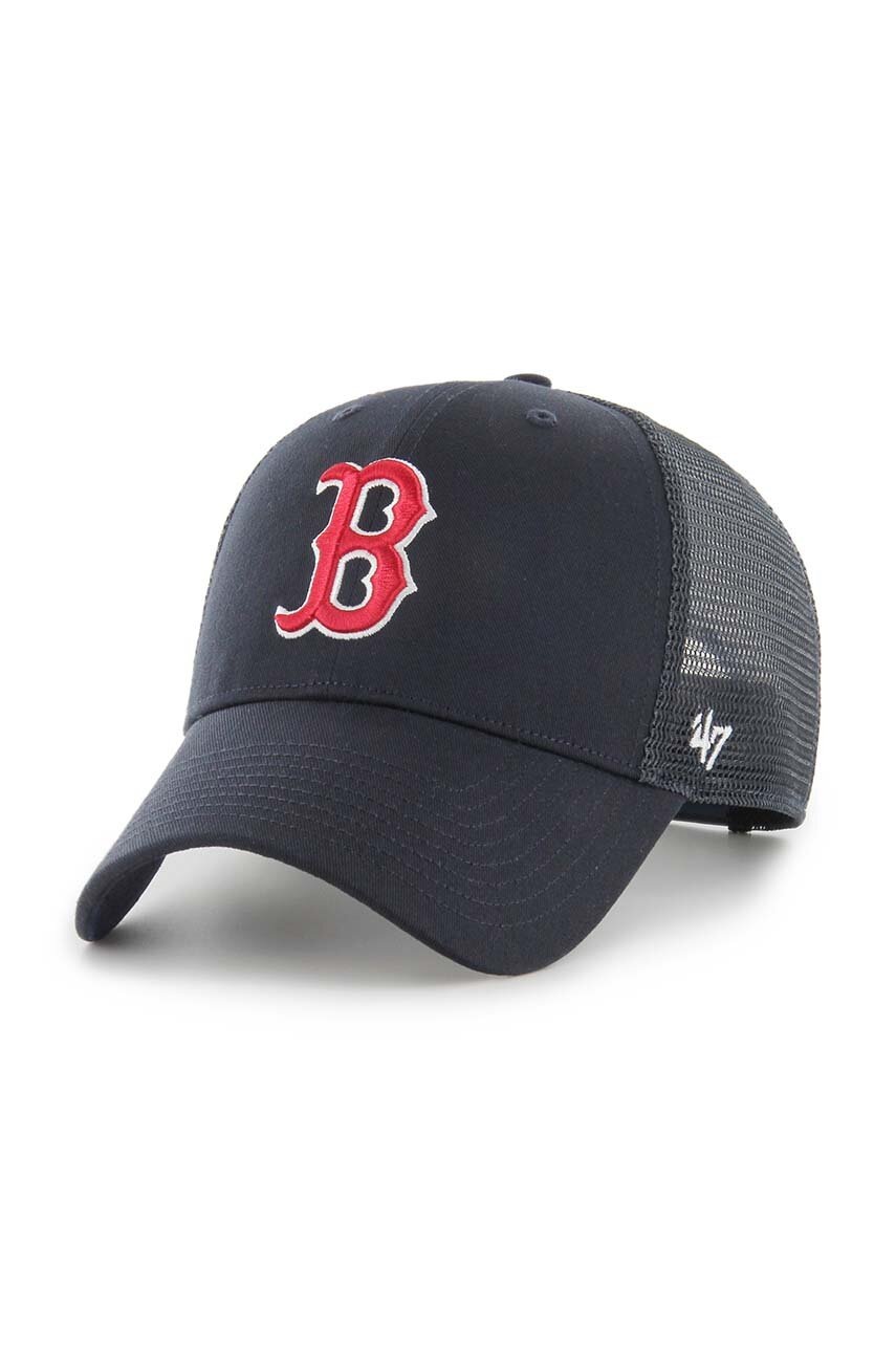 47 brand sapca MLB Boston Red Sox culoarea albastru marin, cu imprimeu, BCWS-BRSRS02CTP-NY04