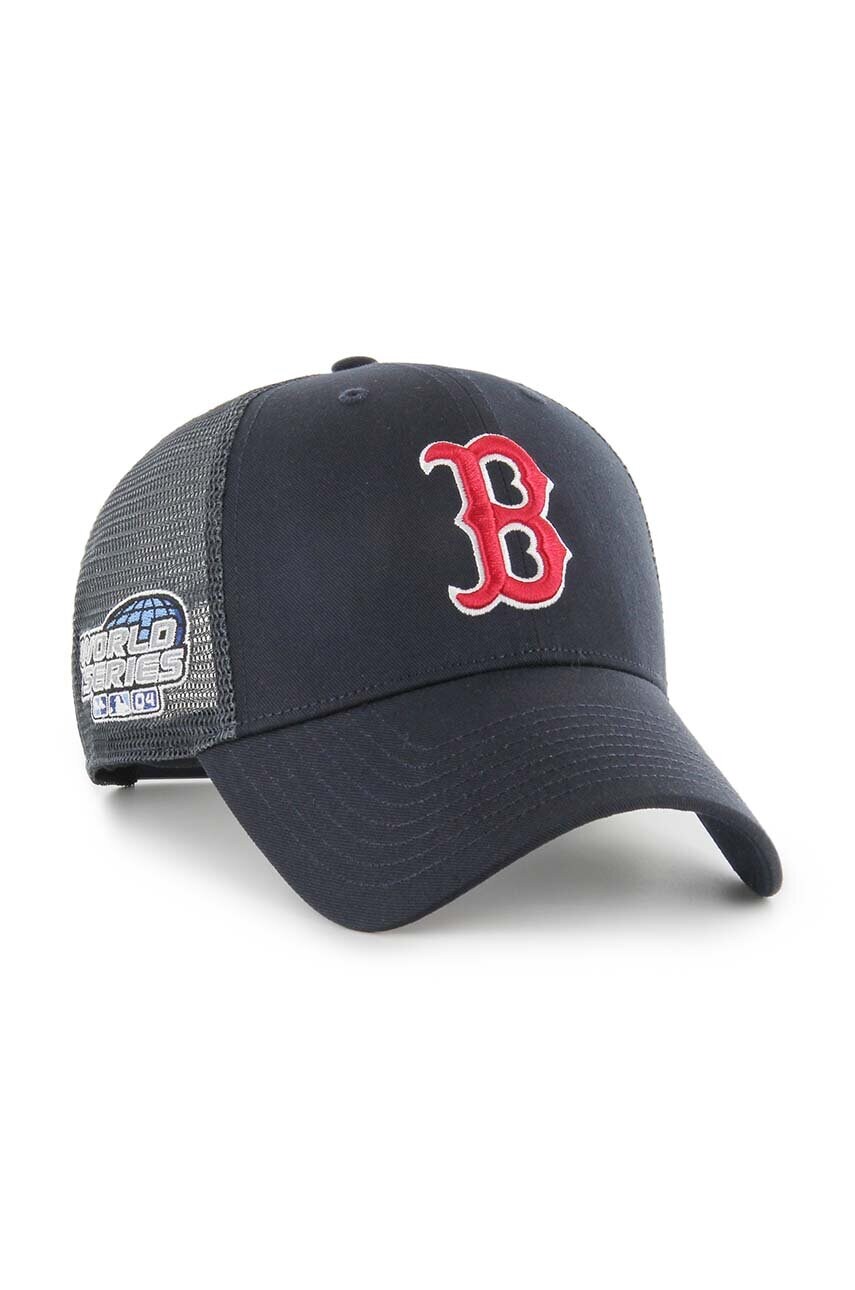 47 brand sapca MLB Boston Red Sox culoarea albastru marin, cu imprimeu, BCWS-BRSRS02CTP-NY04 47 brand sapca MLB Boston Red Sox culoarea albastru marin, cu imprimeu, BCWS-BRSRS02CTP-NY04