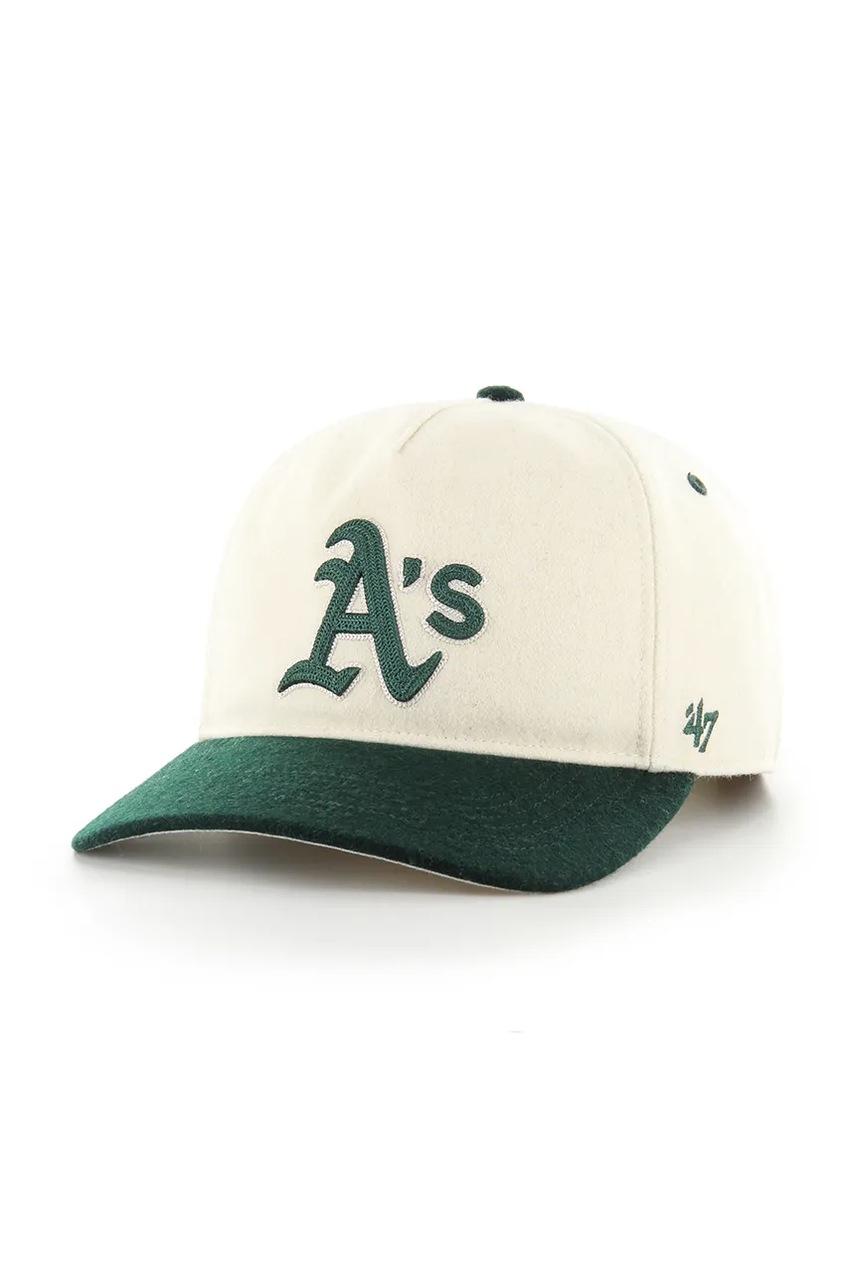 

Памучна шапка с козирка 47 brand MLB Oakland Athletics в бежово с апликация B-CHSHT18WIP-NT, Бежов