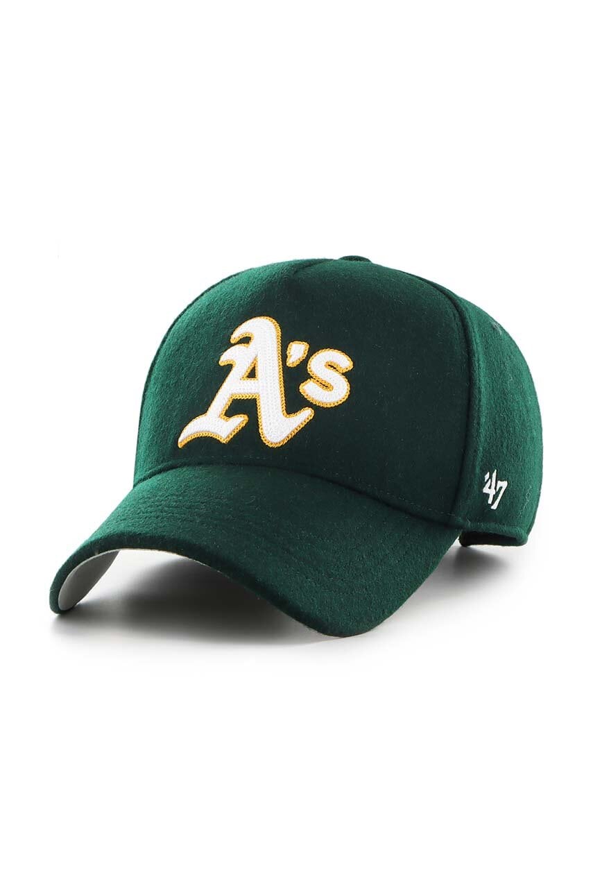 47 brand șapcă din amestec de lână MLB Oakland Athletics culoarea verde, cu imprimeu, B-CHSMD18WIS-DG 47 brand șapcă din amestec de lână MLB Oakland Athletics culoarea verde, cu imprimeu, B-CHSMD18WIS-DG