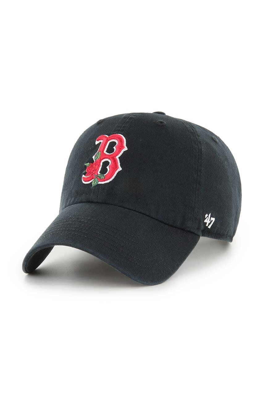 47 brand șapcă de baseball din bumbac MLB Boston Red Sox culoarea negru, cu imprimeu, B-THRNC02GWS-BK 47 brand șapcă de baseball din bumbac MLB Boston Red Sox culoarea negru, cu imprimeu, B-THRNC02GWS-BK