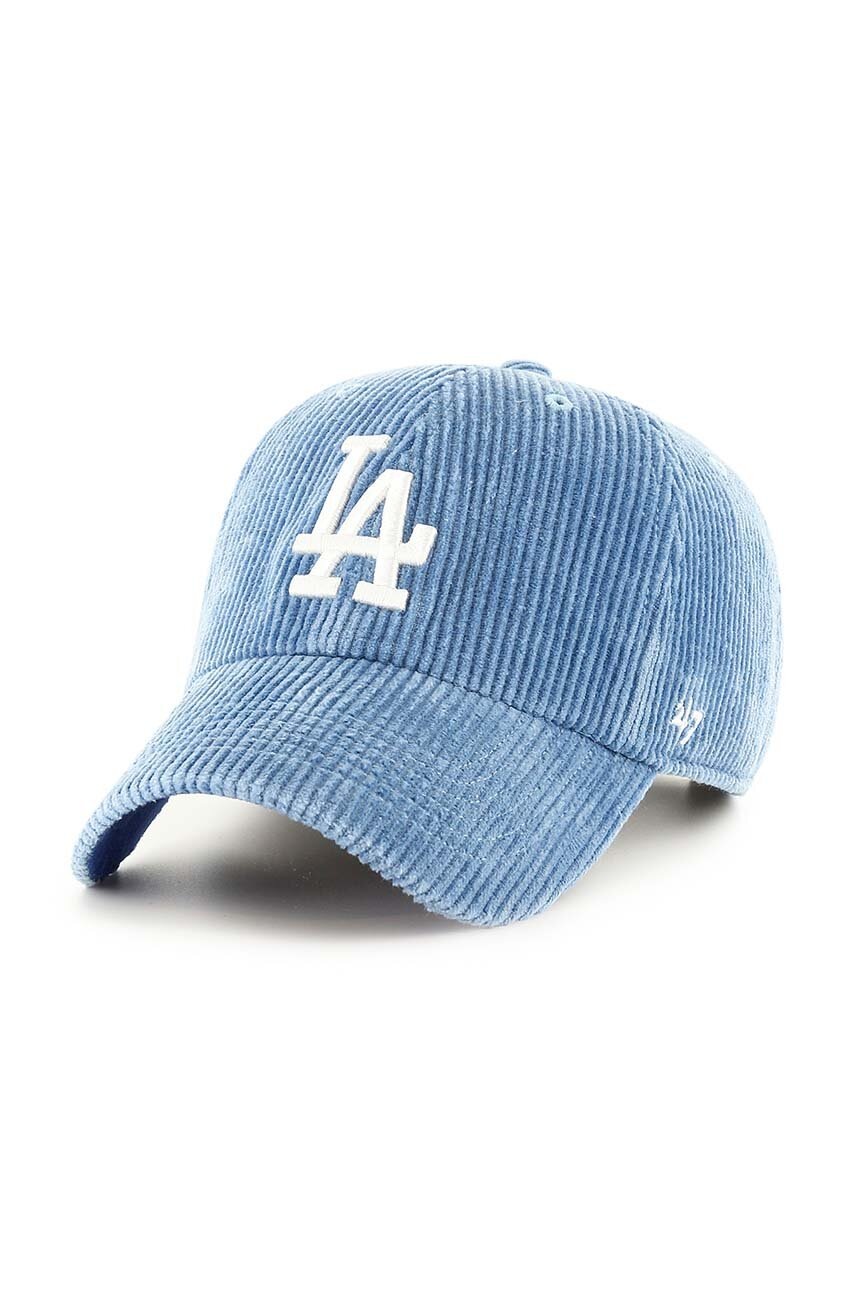 

Джинсова шапка с козирка 47 brand MLB Los Angeles Dodgers в синьо с апликация B-THCKC12EWS-MO, Син