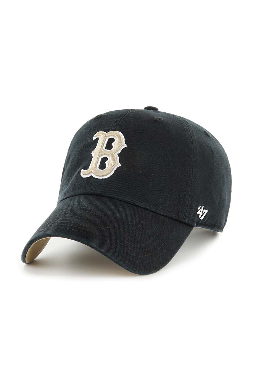 47 brand șapcă de baseball din bumbac MLB Boston Red Sox culoarea negru, cu imprimeu, BCWS-DBLUN02GWS-BK04 47 brand șapcă de baseball din bumbac MLB Boston Red Sox culoarea negru, cu imprimeu, BCWS-DBLUN02GWS-BK04