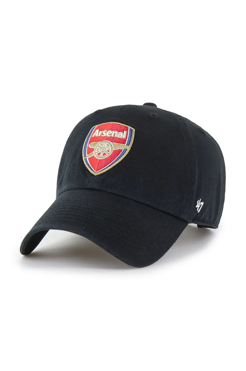 47 brand șapcă de baseball din bumbac Arsenal FC culoarea negru, cu imprimeu, EPL-RGW30GWS-BKA