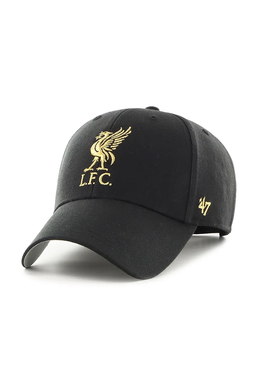 47 brand șapcă din amestec de lână Liverpool FC culoarea negru, cu imprimeu, EPL-MTLCS04WBP-BKB 47 brand șapcă din amestec de lână Liverpool FC culoarea negru, cu imprimeu, EPL-MTLCS04WBP-BKB