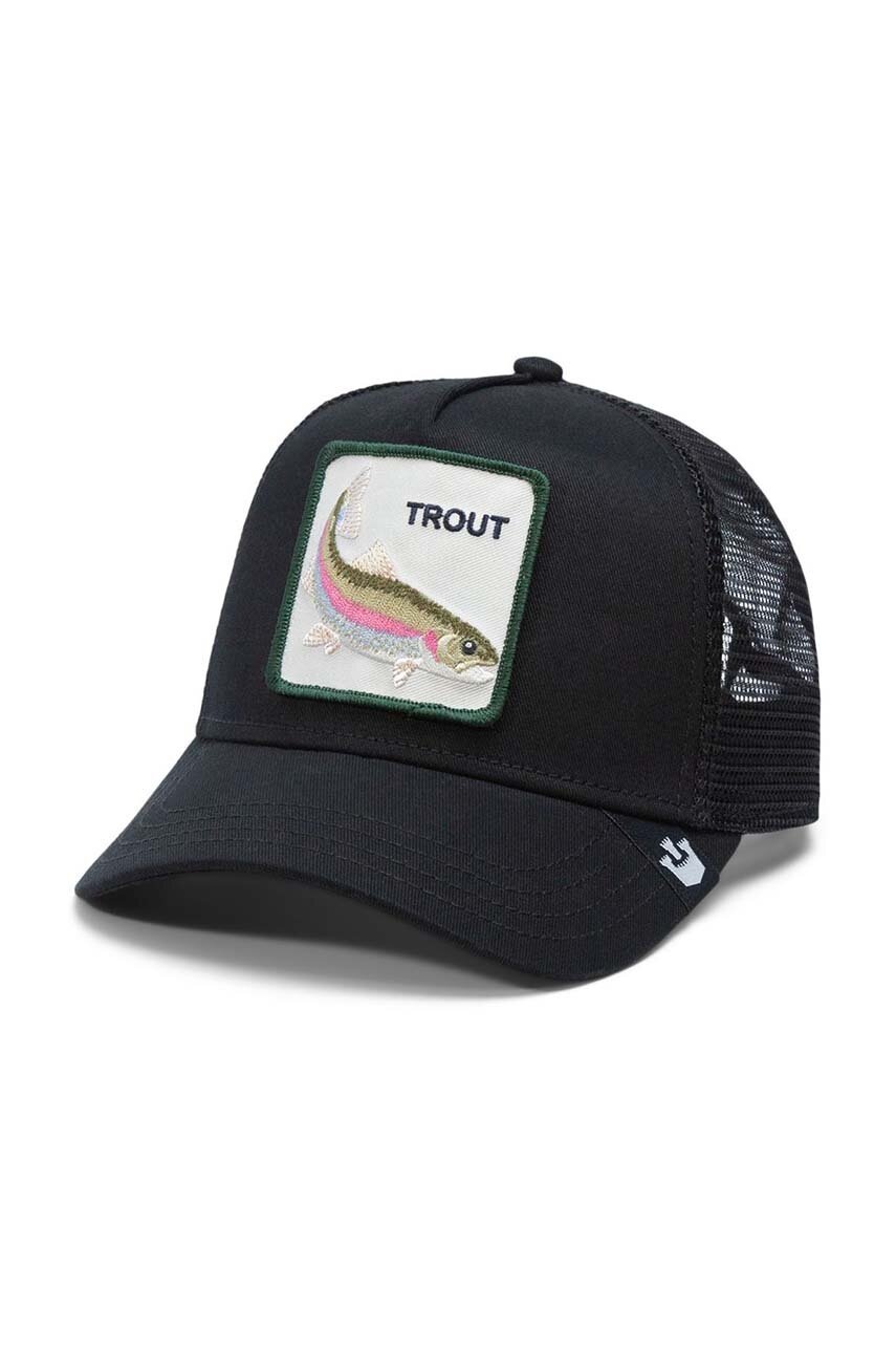 

Шапка с козирка Goorin Bros The Trout Fish в черно с апликация 101-1775, Черен