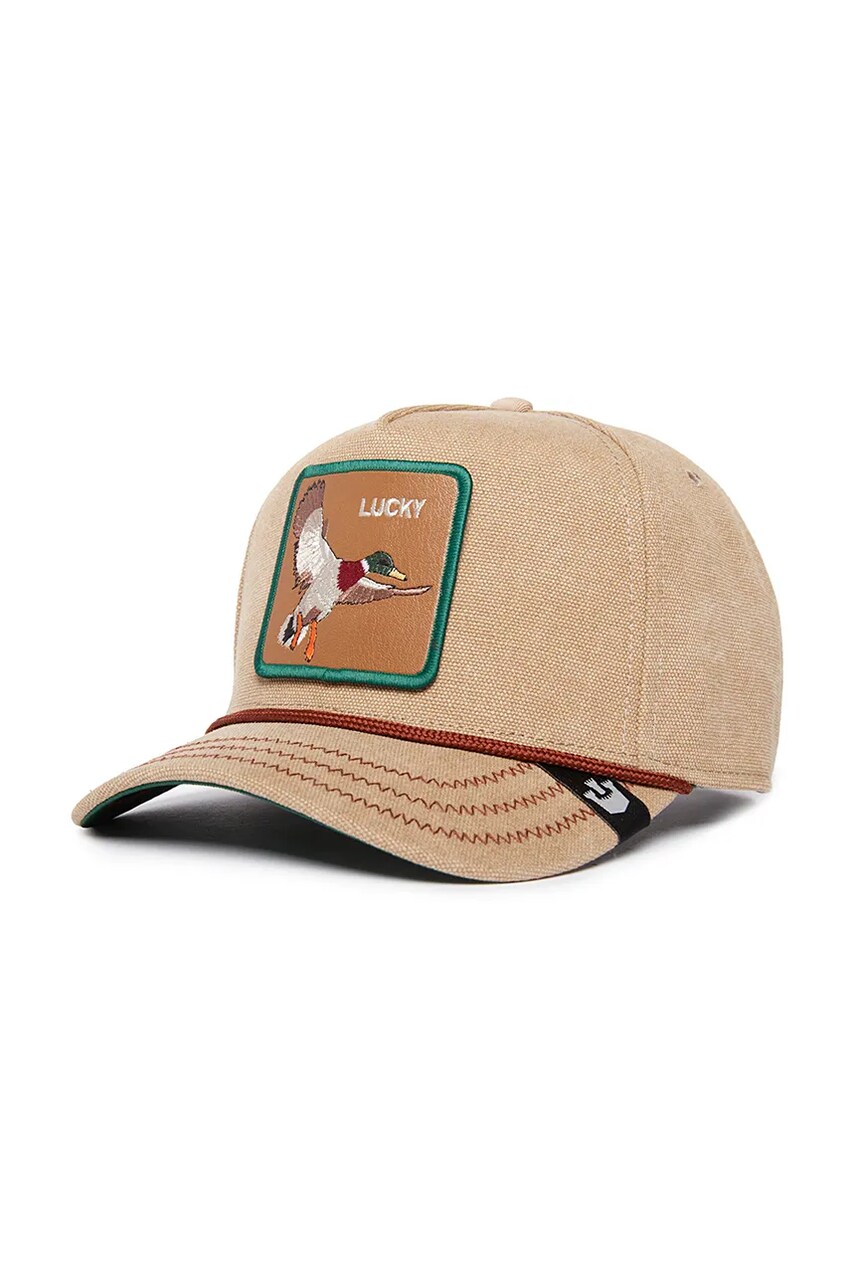 Goorin Bros șapcă de baseball din bumbac Lucky Duck culoarea bej, cu imprimeu, 101-1520