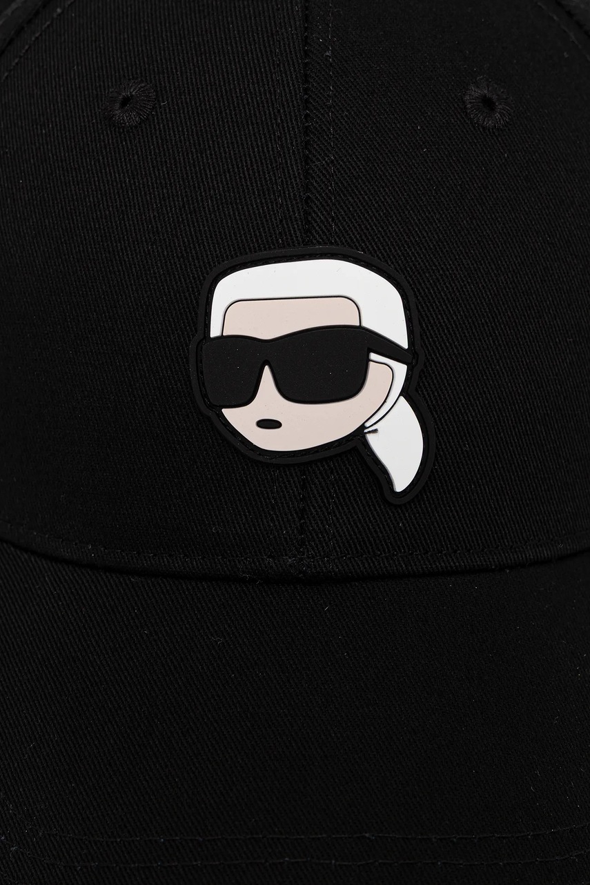 Хлопковая кепка Karl Lagerfeld цвет красный с аппликацией A1W33037