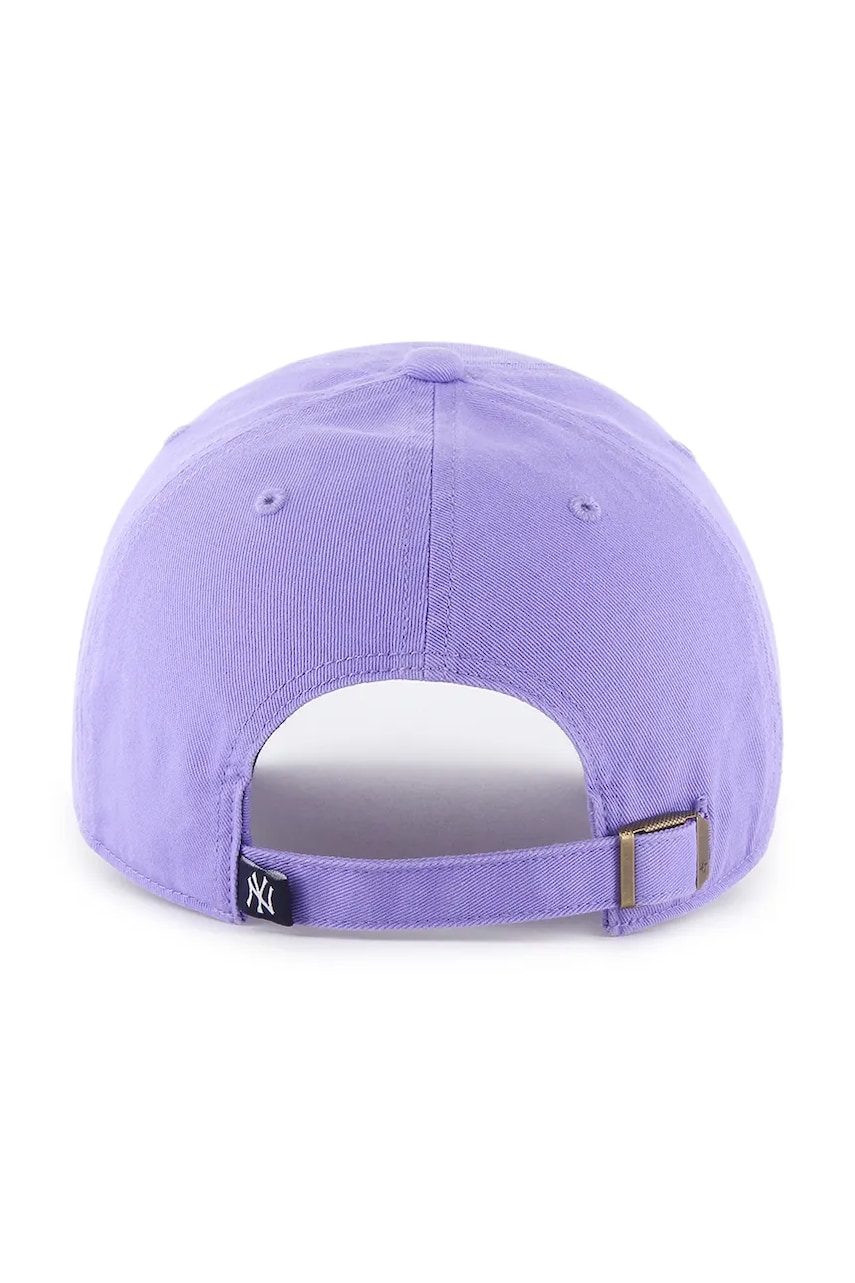 Хлопковая кепка 47 brand MLB New York Yankees цвет фиолетовый однотонная B-RGW17GWS-B1 Хлопковая кепка 47 brand MLB New York Yankees цвет фиолетовый однотонная B-RGW17GWS-B1