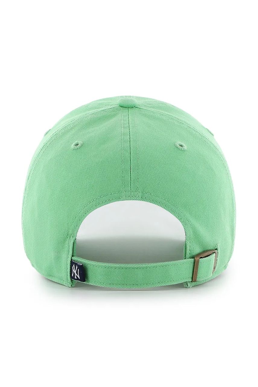 Хлопковая кепка 47 brand MLB New York Yankees цвет зелёный однотонная B-RGW17GWS-A8 Хлопковая кепка 47 brand MLB New York Yankees цвет зелёный однотонная B-RGW17GWS-A8