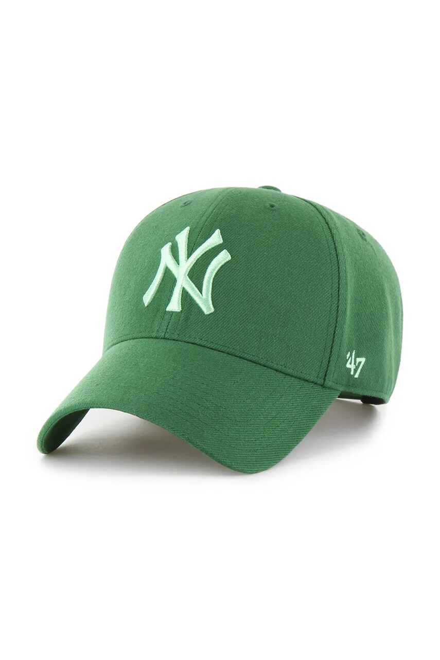 Levně Kšiltovka 47 brand MLB New York Yankees zelená barva, hladká, B-MVPSP17WBP-RN