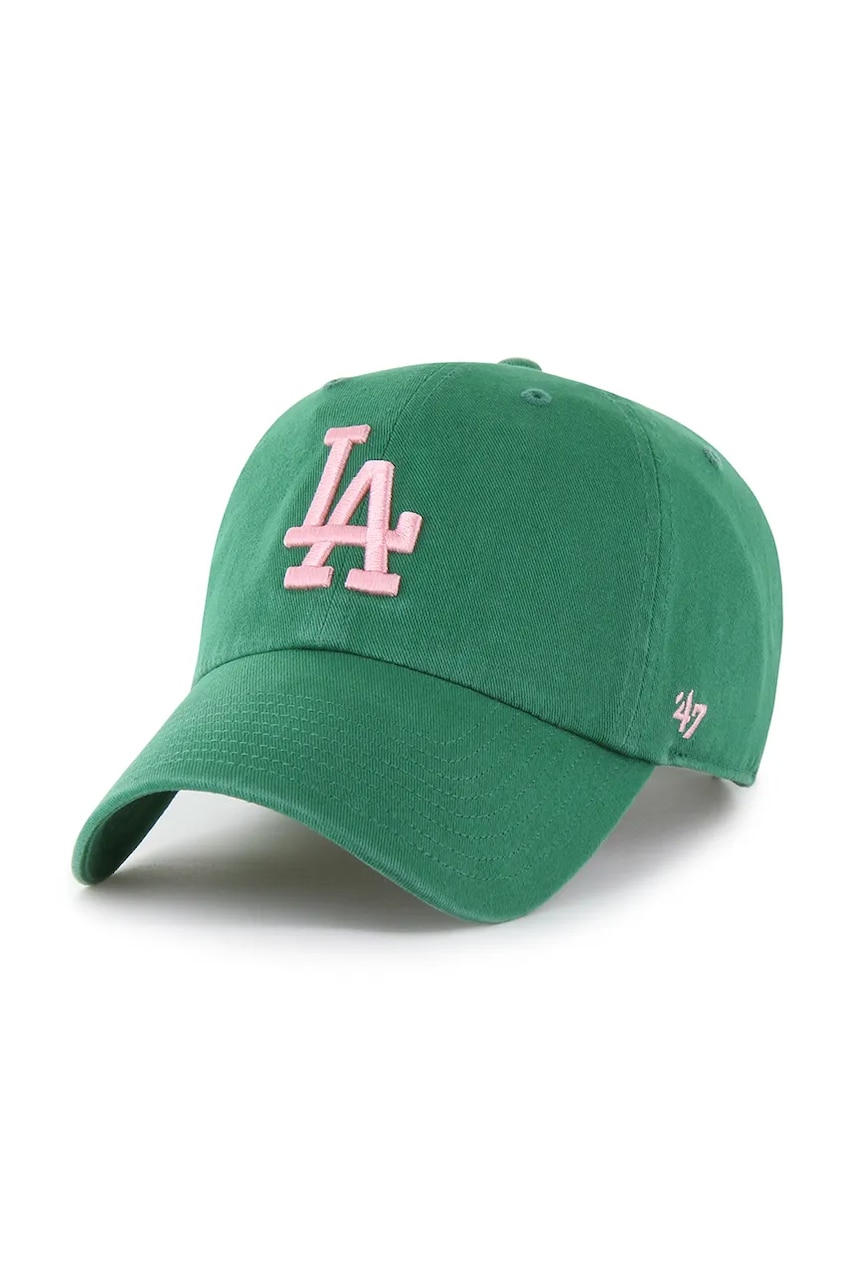 47 brand șapcă de baseball din bumbac MLB Los Angeles Dodgers culoarea verde, uni, B-RGW12GWS-KYB 47 brand șapcă de baseball din bumbac MLB Los Angeles Dodgers culoarea verde, uni, B-RGW12GWS-KYB