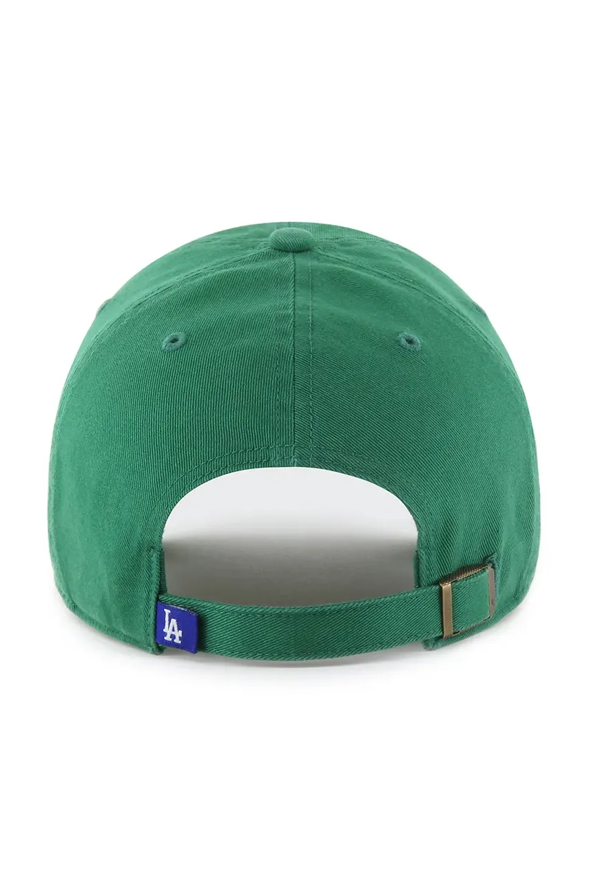 Хлопковая кепка 47 brand MLB Los Angeles Dodgers цвет зелёный однотонная B-RGW12GWS-KYB Хлопковая кепка 47 brand MLB Los Angeles Dodgers цвет зелёный однотонная B-RGW12GWS-KYB