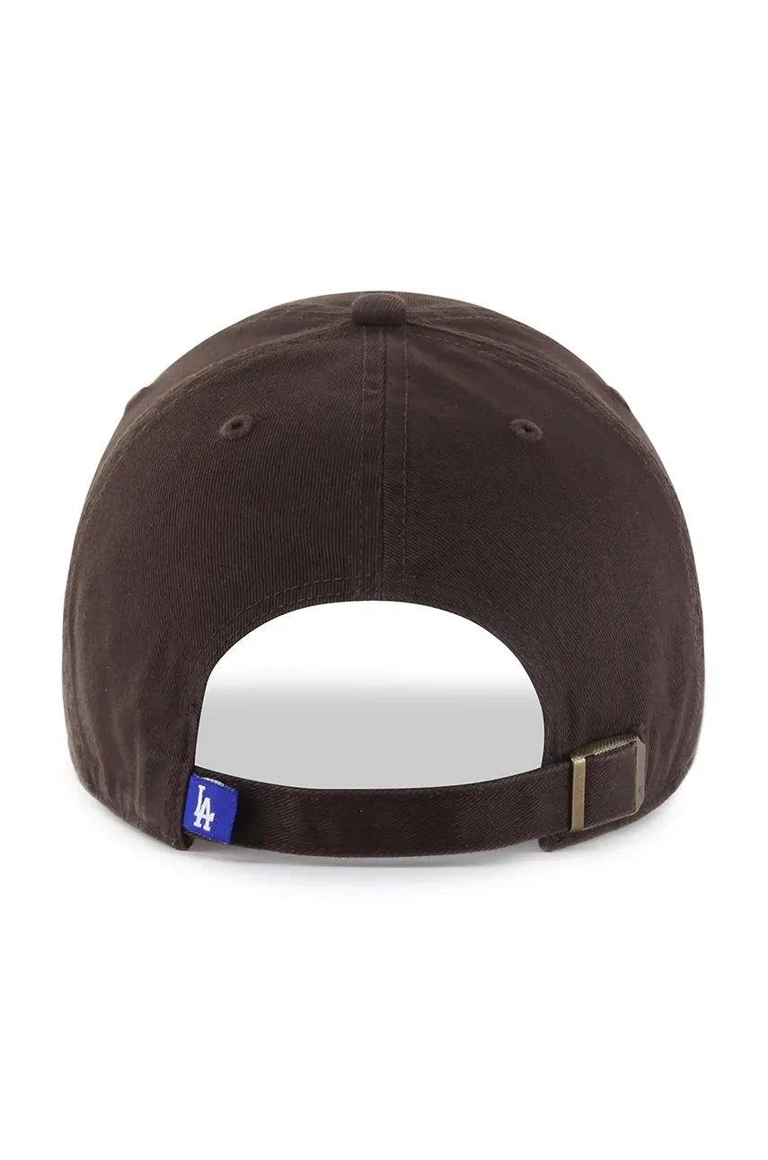 Хлопковая кепка 47 brand MLB Los Angeles Dodgers цвет коричневый однотонная B-RGW12GWS-BWC Хлопковая кепка 47 brand MLB Los Angeles Dodgers цвет коричневый однотонная B-RGW12GWS-BWC
