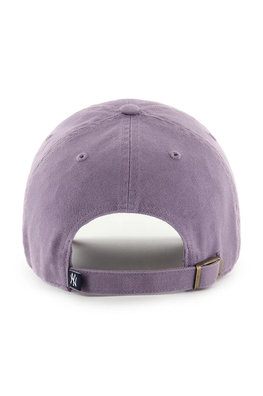 Хлопковая кепка 47 brand MLB New York Yankees цвет фиолетовый однотонная B-RGW17GWS-II Хлопковая кепка 47 brand MLB New York Yankees цвет фиолетовый однотонная B-RGW17GWS-II