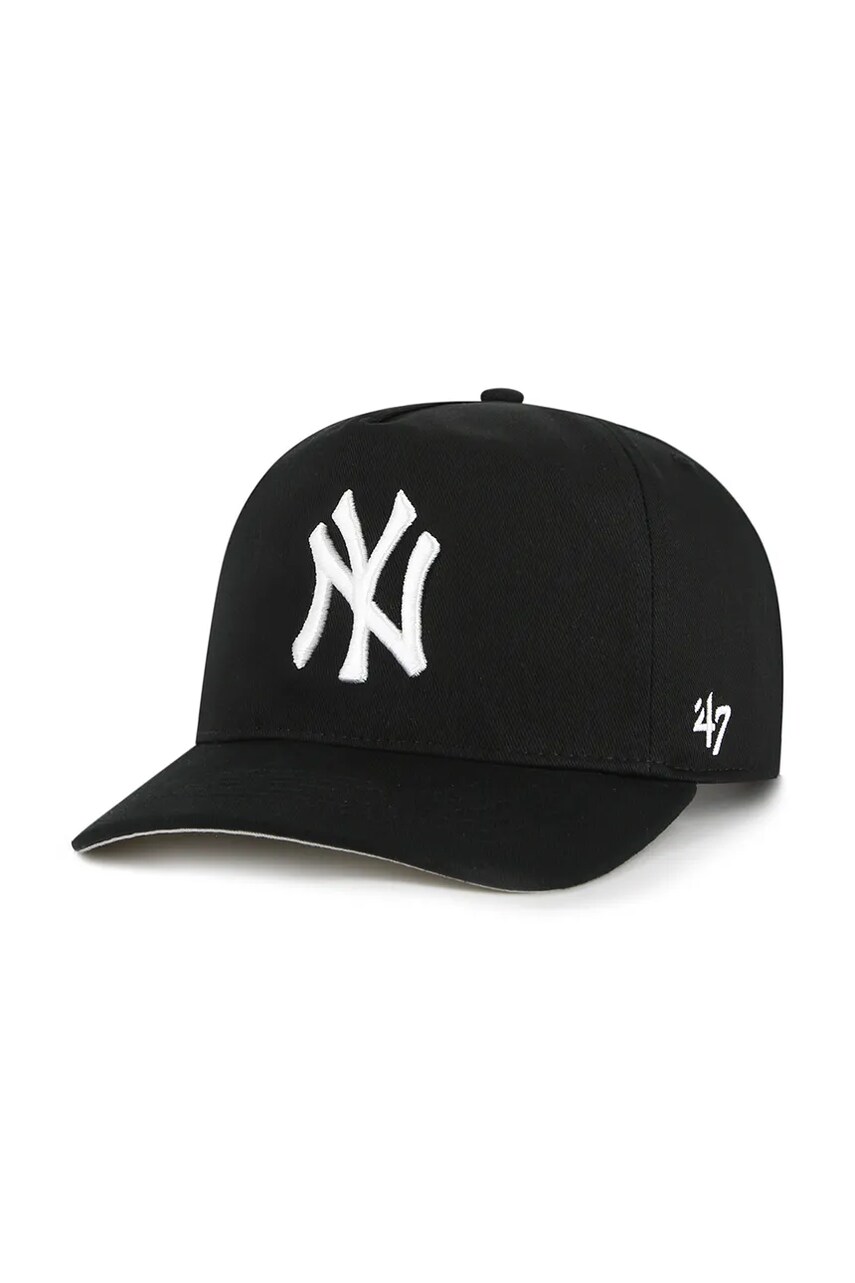 47 brand șapcă de baseball din bumbac MLB New York Yankees culoarea negru, uni, B-FHTCH17GWP-BK