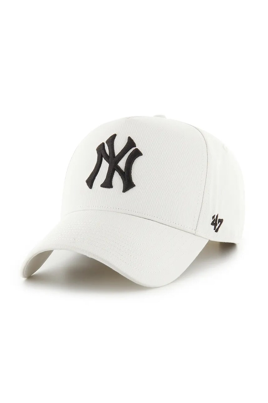 47 brand sapca MLB New York Yankees culoarea alb, uni, B-FNDOF17GWP-SSC