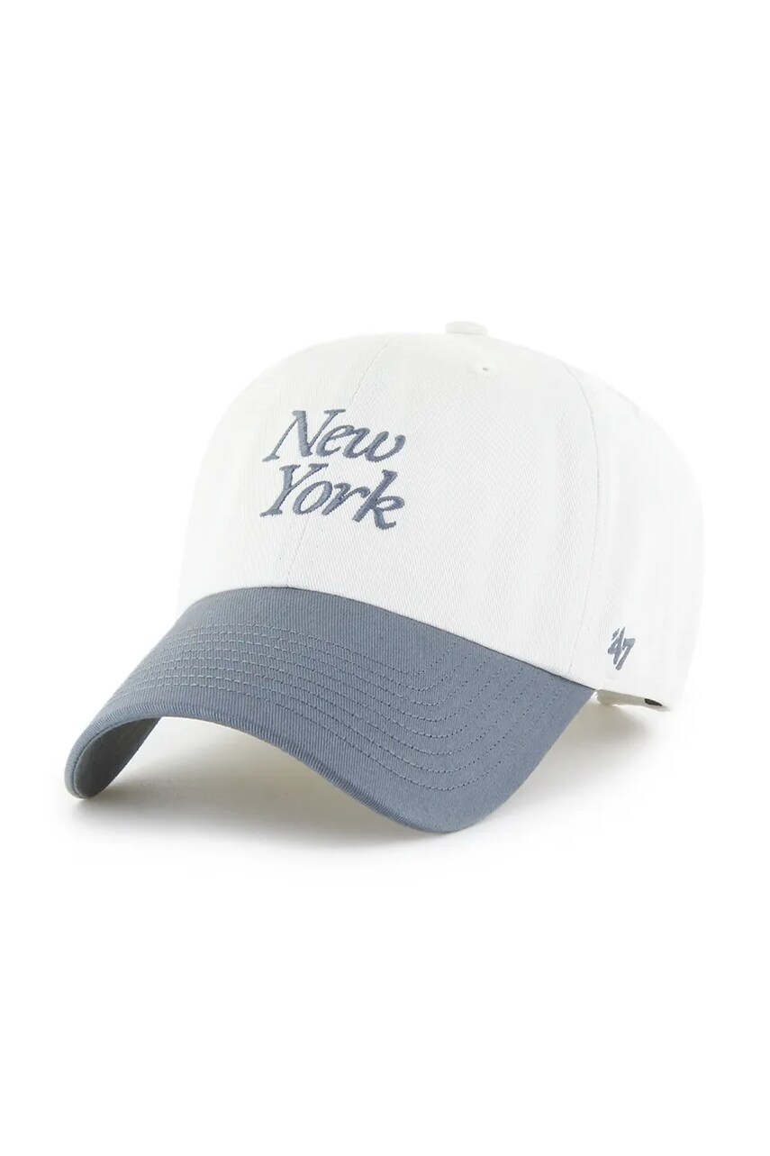 47 brand sapca MLB New York Yankees culoarea alb, uni, B-FNDSC17GWS-SS