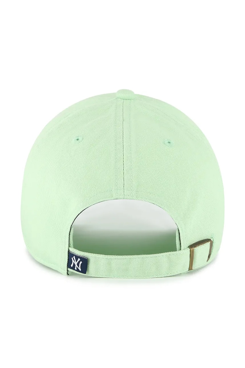 Хлопковая кепка 47 brand MLB New York Yankees цвет зелёный однотонная B-RGW17GWS-B0A Хлопковая кепка 47 brand MLB New York Yankees цвет зелёный однотонная B-RGW17GWS-B0A