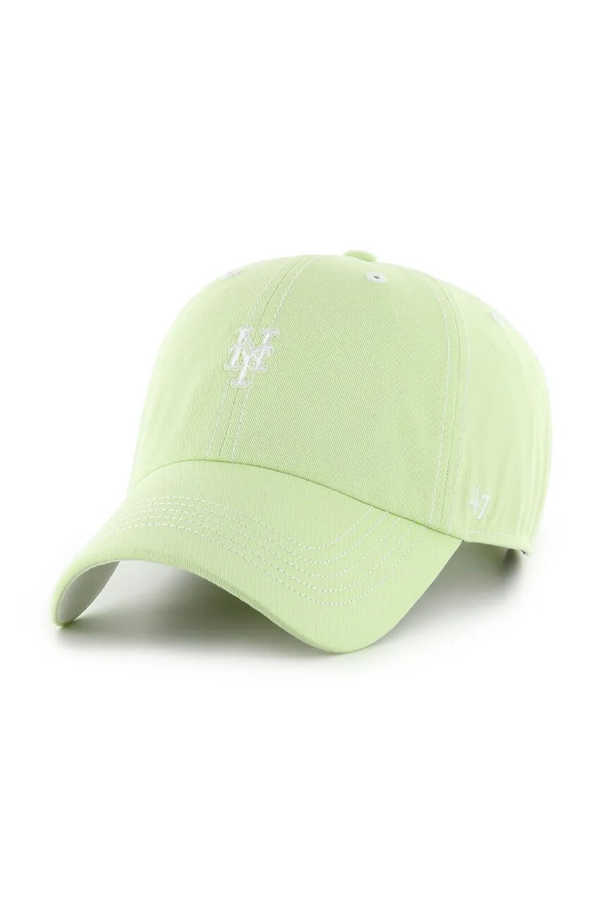 47 brand șapcă de baseball din bumbac MLB New York Mets culoarea verde, uni, B-CSBCU16GWS-F1