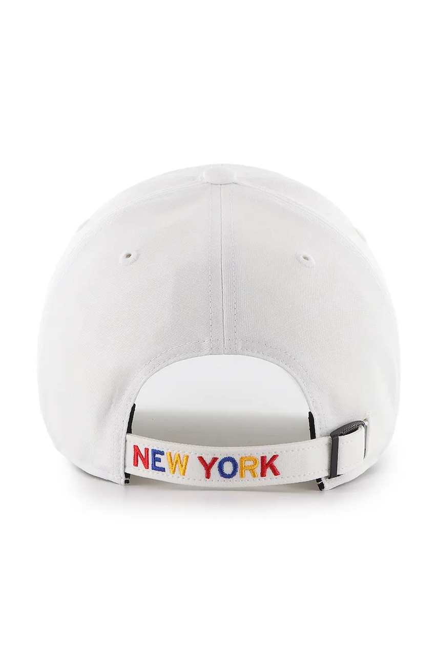 Хлопковая кепка 47 brand MLB New York Yankees цвет белый с аппликацией B-PRPCU17GWS-WH Хлопковая кепка 47 brand MLB New York Yankees цвет белый с аппликацией B-PRPCU17GWS-WH