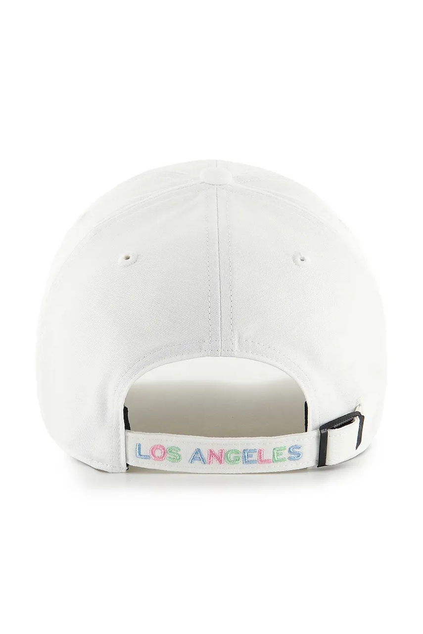 Хлопковая кепка 47 brand MLB LA Dodgers цвет белый с аппликацией B-PRPCU12GWS-WH Хлопковая кепка 47 brand MLB LA Dodgers цвет белый с аппликацией B-PRPCU12GWS-WH