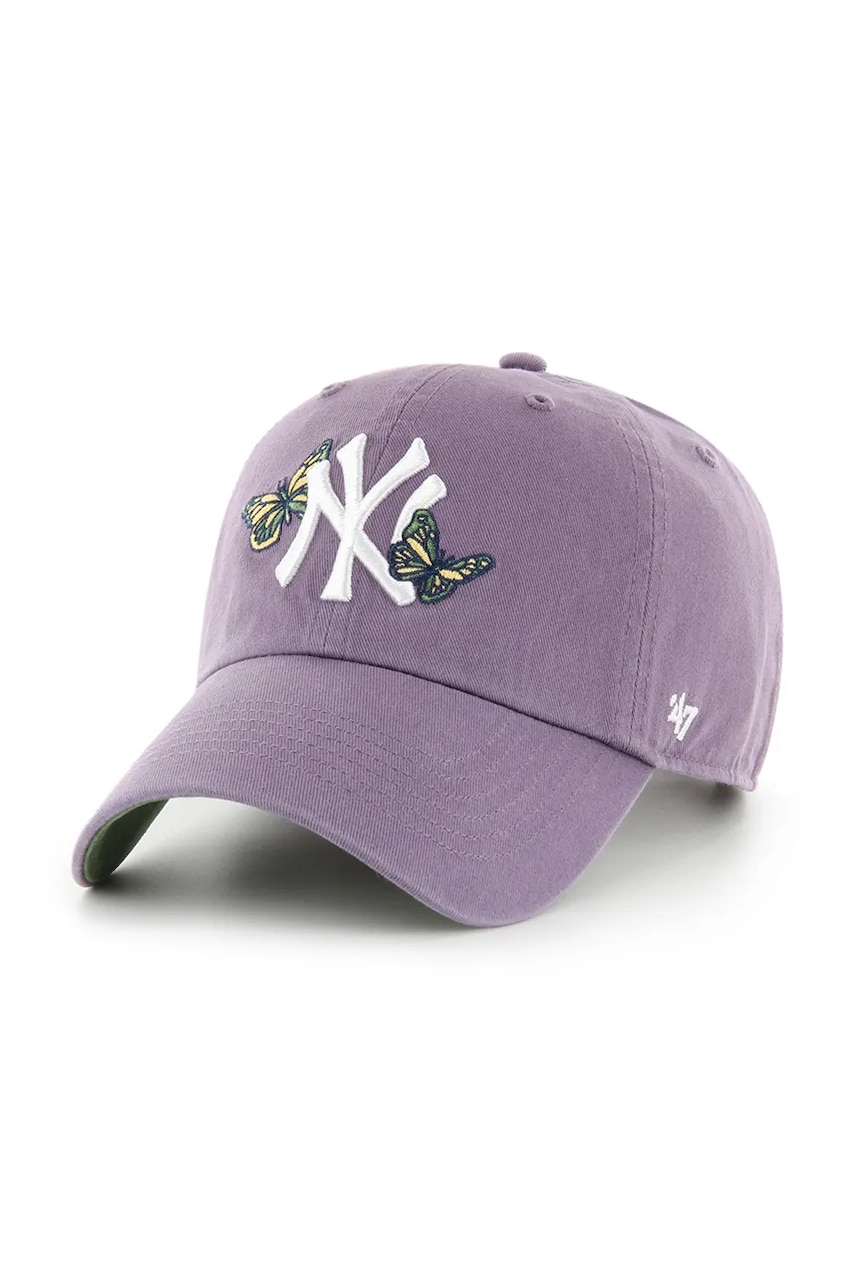 47 brand șapcă de baseball din bumbac MLB New York Yankees culoarea violet, neted, B-ICACL17GWS-II 47 brand șapcă de baseball din bumbac MLB New York Yankees culoarea violet, neted, B-ICACL17GWS-II