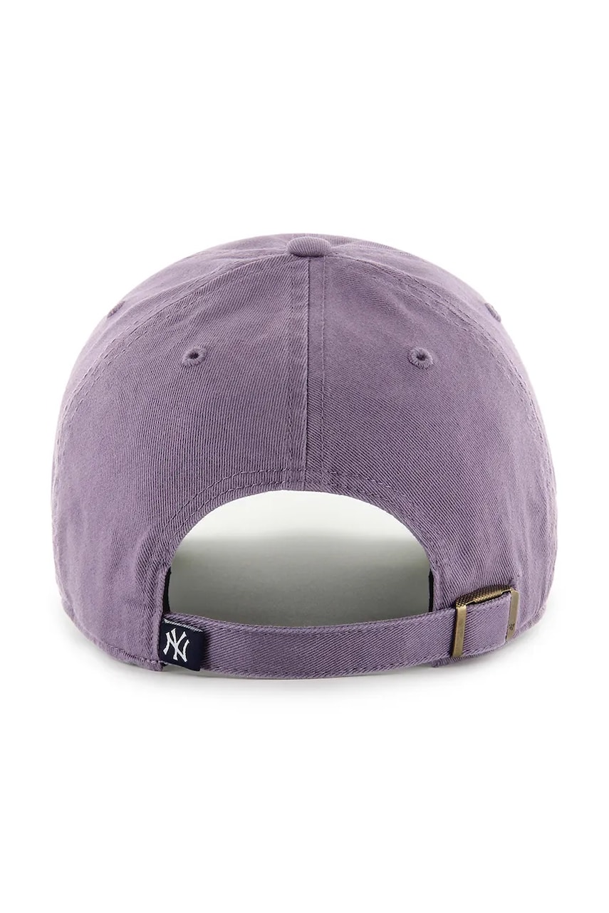 Хлопковая кепка 47 brand MLB New York Yankees цвет фиолетовый однотонная B-ICACL17GWS-II Хлопковая кепка 47 brand MLB New York Yankees цвет фиолетовый однотонная B-ICACL17GWS-II