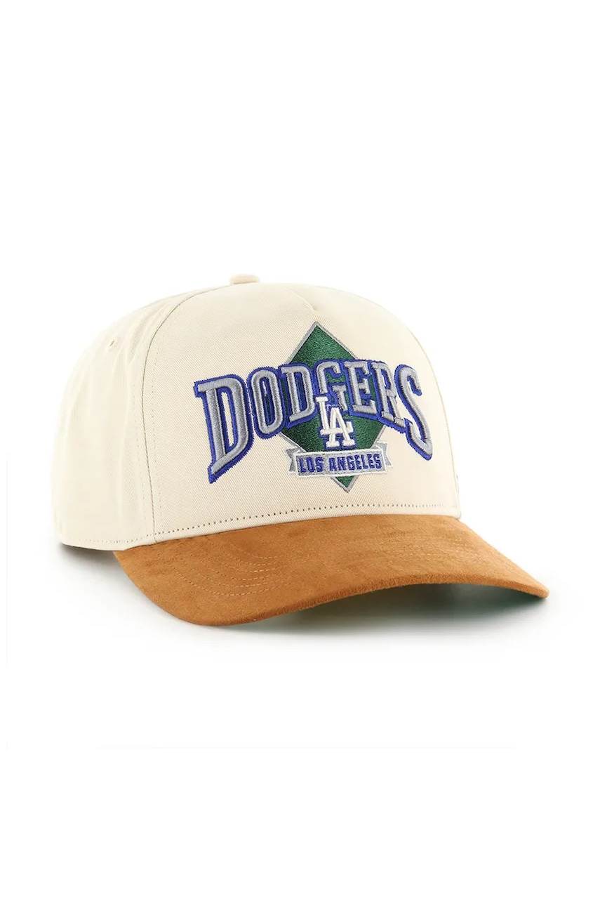 Кепка 47 brand MLB Los Angeles Dodgers цвет бежевый с аппликацией B-DMOND12GWP-NT Кепка 47 brand MLB Los Angeles Dodgers цвет бежевый с аппликацией B-DMOND12GWP-NT