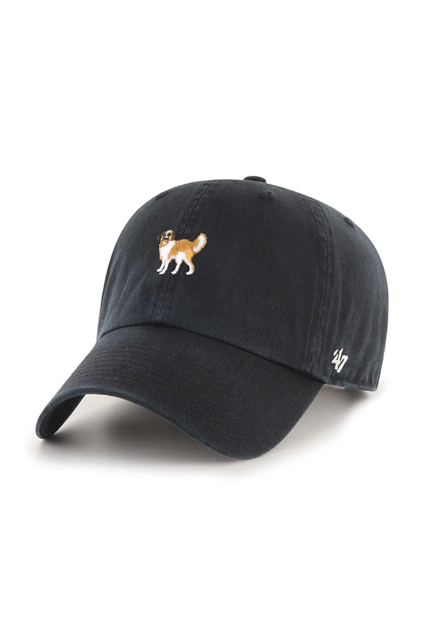 47 brand șapcă de baseball din bumbac Dog Base Runner Icon culoarea negru, uni, XX-BSRIC1411GWS-BKT