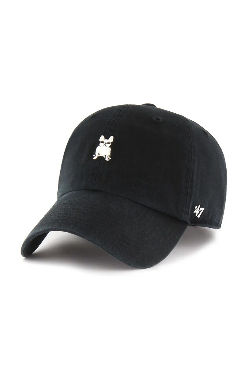 47 brand șapcă de baseball din bumbac Dog Base Runner Icon culoarea negru, neted, XX-BSRIC284GWS-BK05
