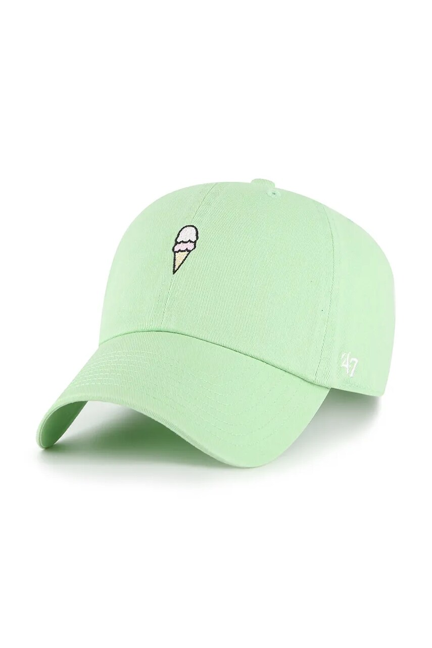 47 brand șapcă de baseball din bumbac Food Base Runner Icon culoarea verde, uni, XX-BSRIC1411GWS-HK