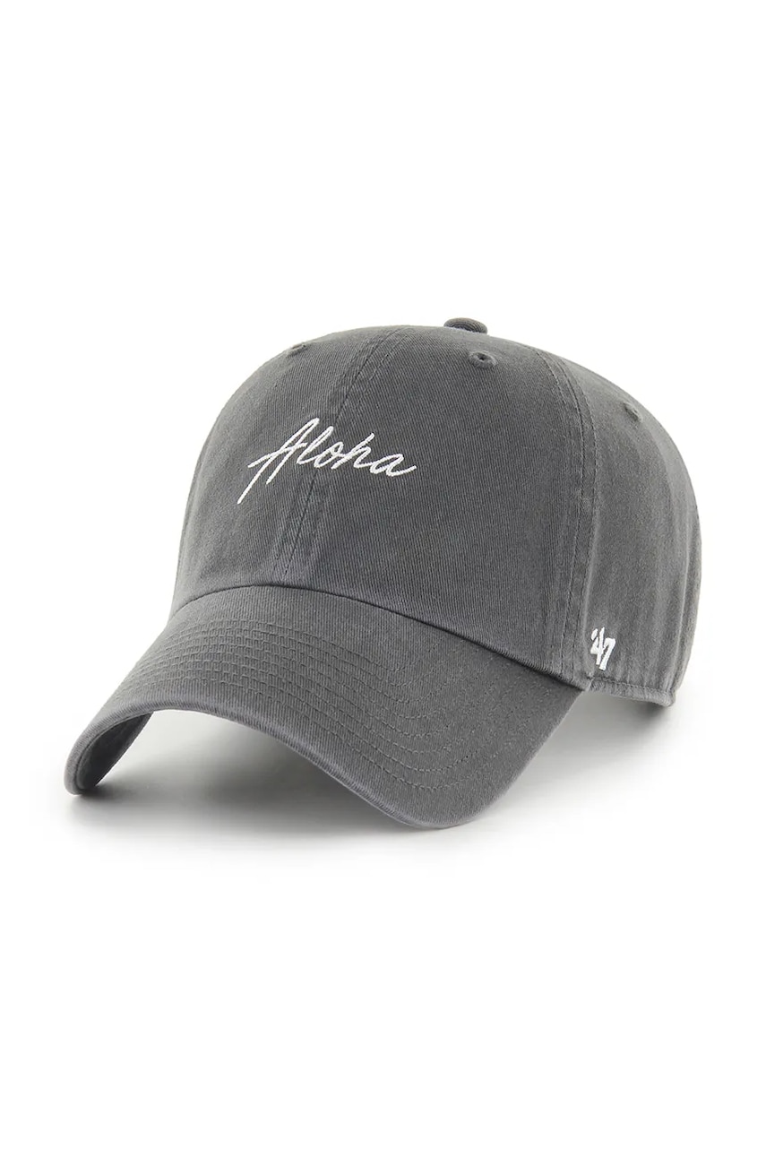 47 brand șapcă de baseball din bumbac Phrase Base Runner Icon culoarea gri, uni, XX-BSRIC1411GWS-GHA
