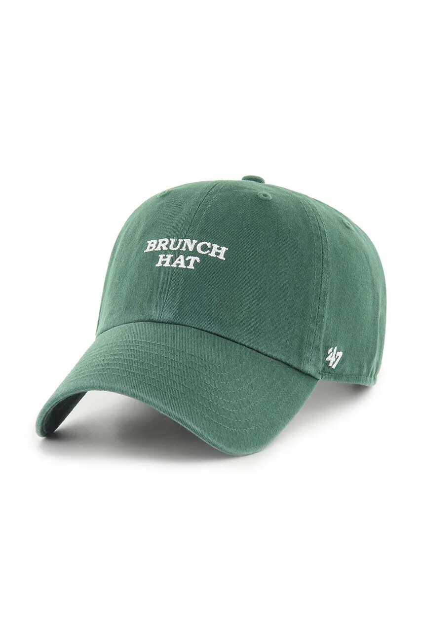 47 brand șapcă de baseball din bumbac Phrase Base Runner Icon culoarea verde, neted, XX-BSRIC1411GWS-DGC